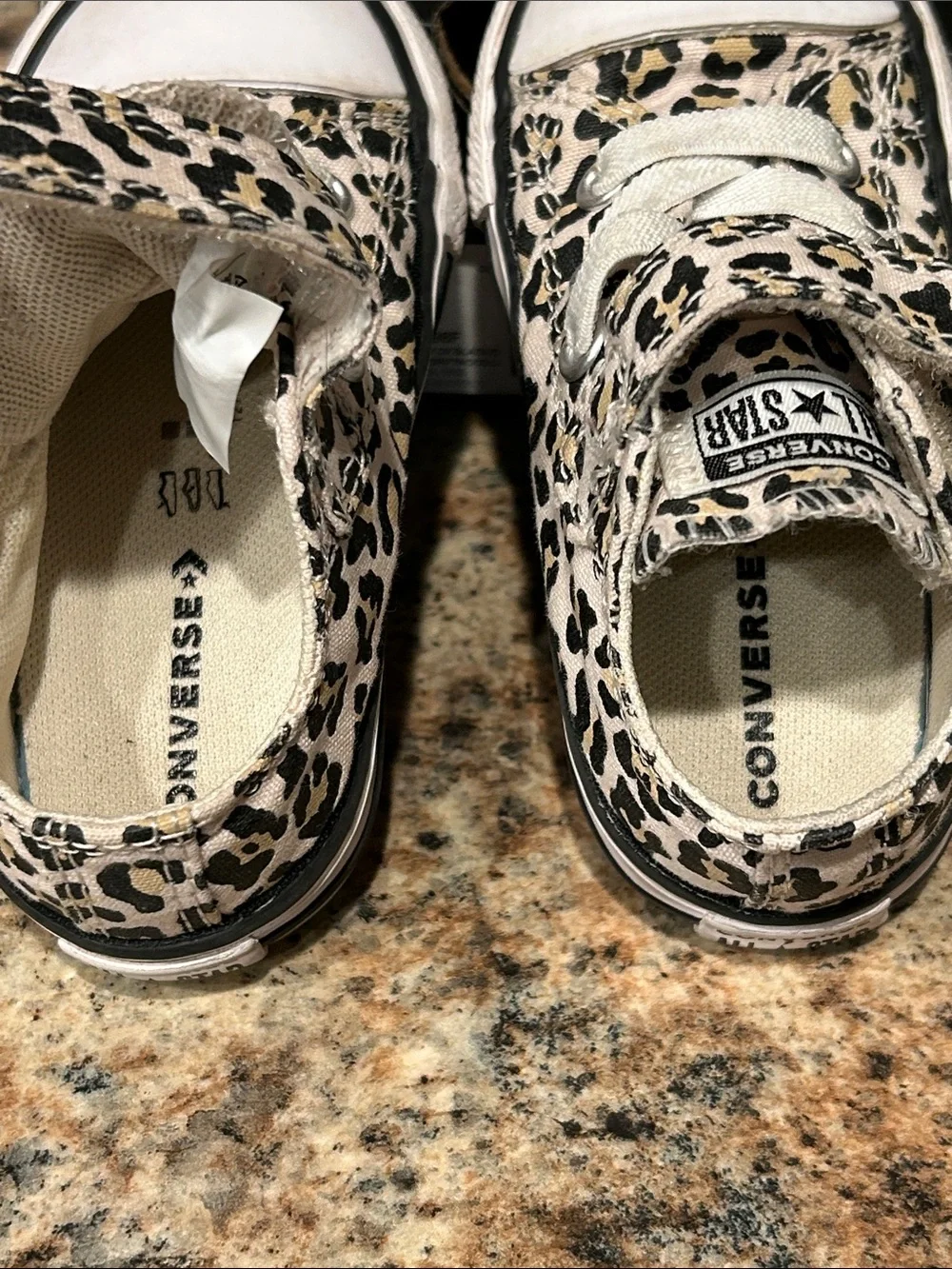 Converse infant size 5 Leopard Print shoes w/ box